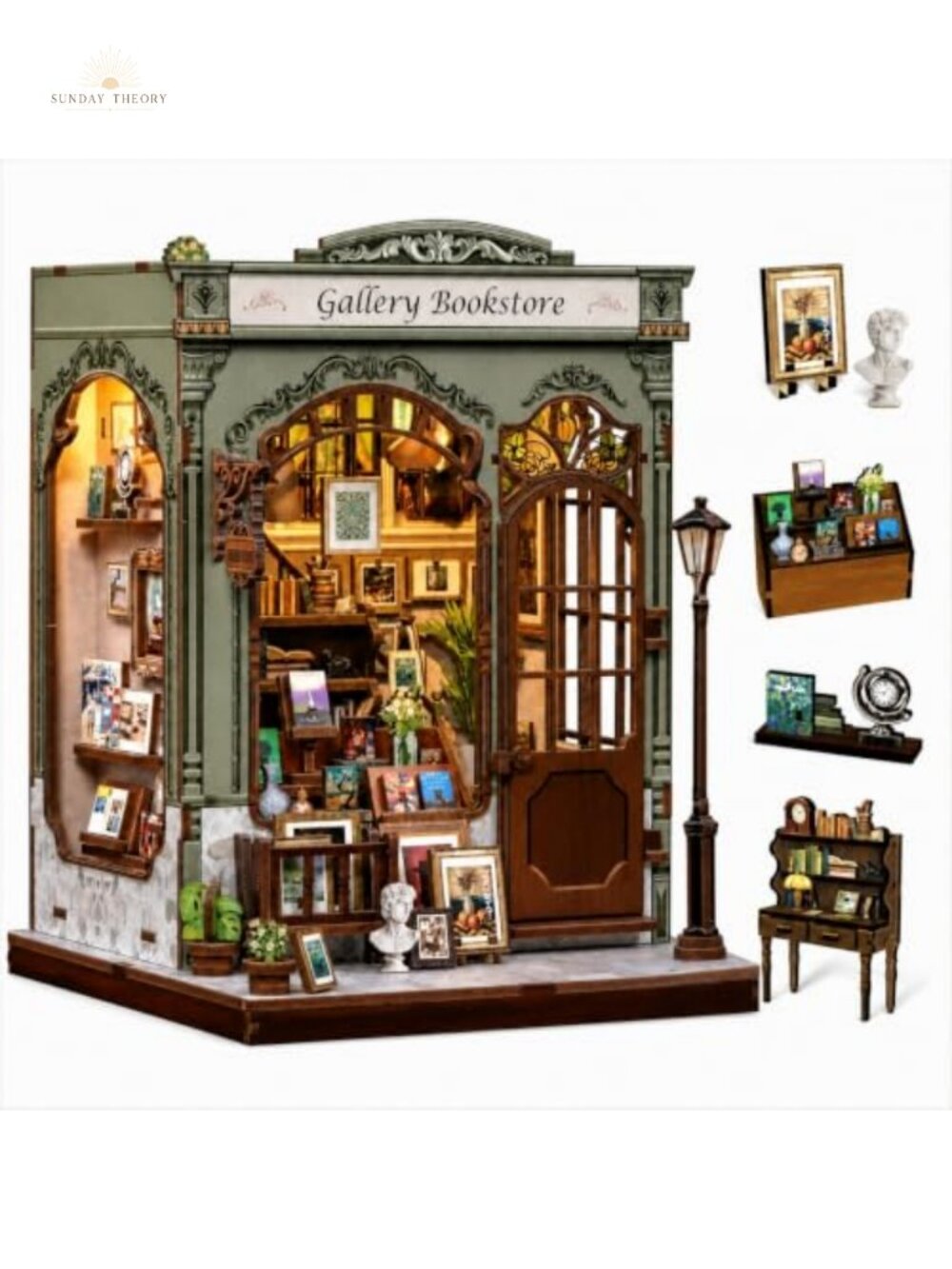 Wooden Book Nook Kit DIY Miniature House 3D Puzzle Bookshelf Decor Craft